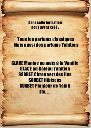 parfums de glace de Tahiti